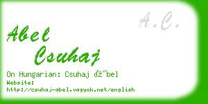 abel csuhaj business card